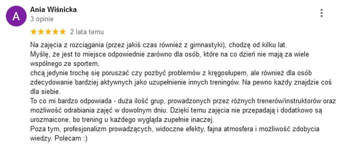 zajęcia opinie gimnastyka warszawa